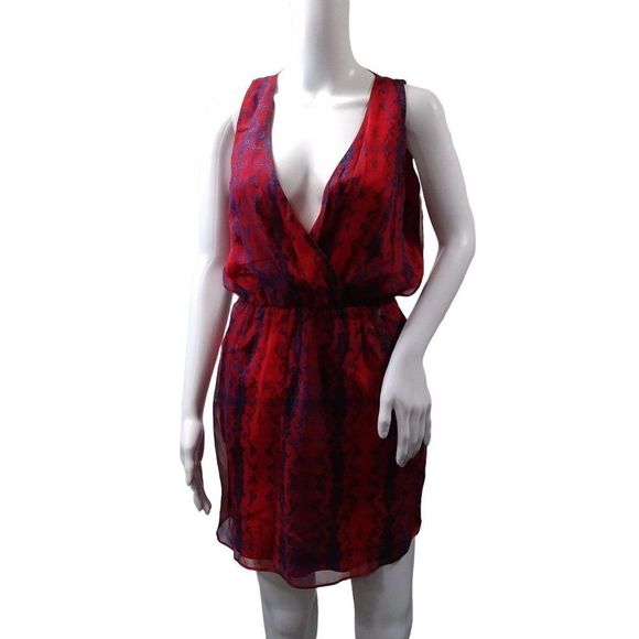 Aryn K Silk Flutter Dress T Back XS - Picture 1 of 14